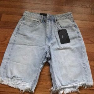 High waisted denim shorts